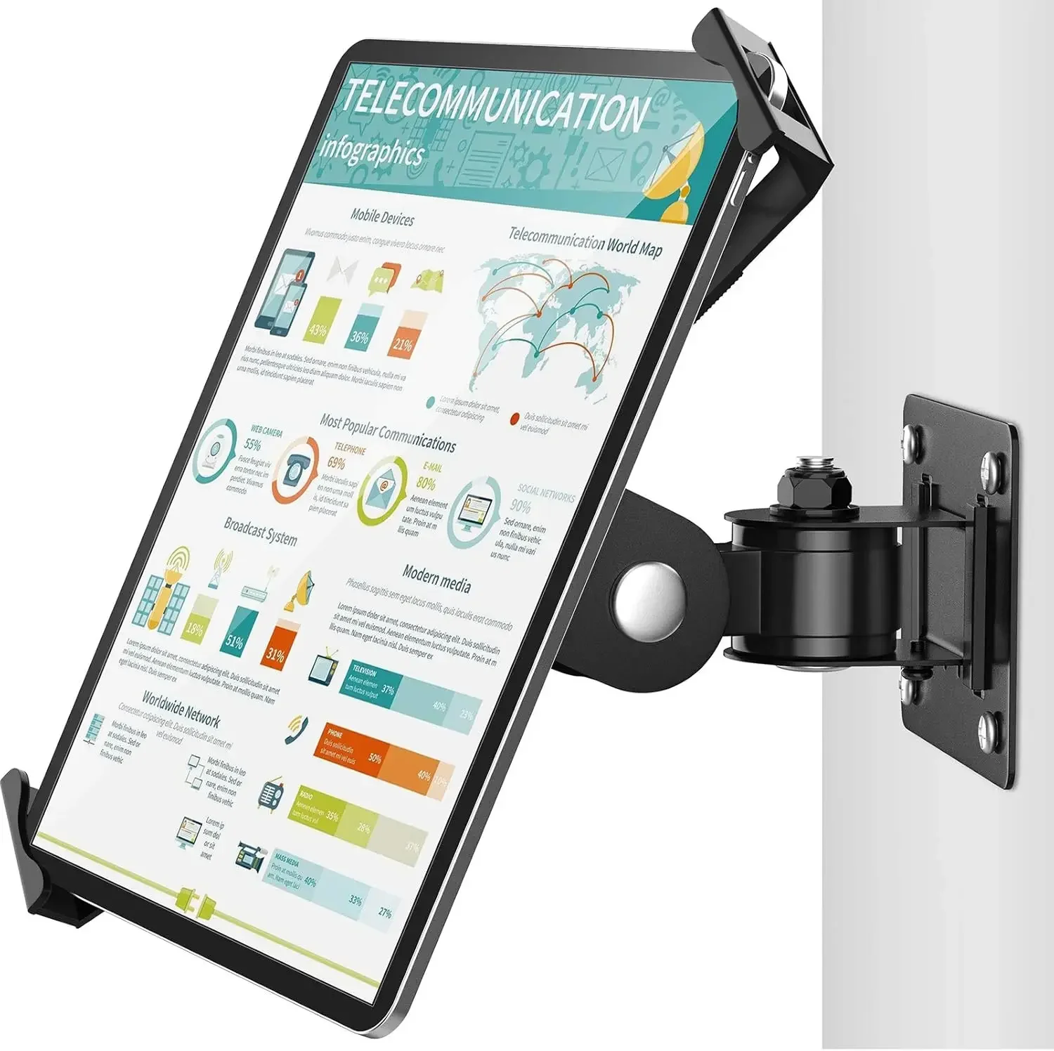 360° Rotating Tablet Wall Mount for 7-11" Tablets, Anti-Theft Lock & Key Included
360° Rotating Tablet Wall Mount for 7-11" Tablets, Anti-Theft Lock & Key Included