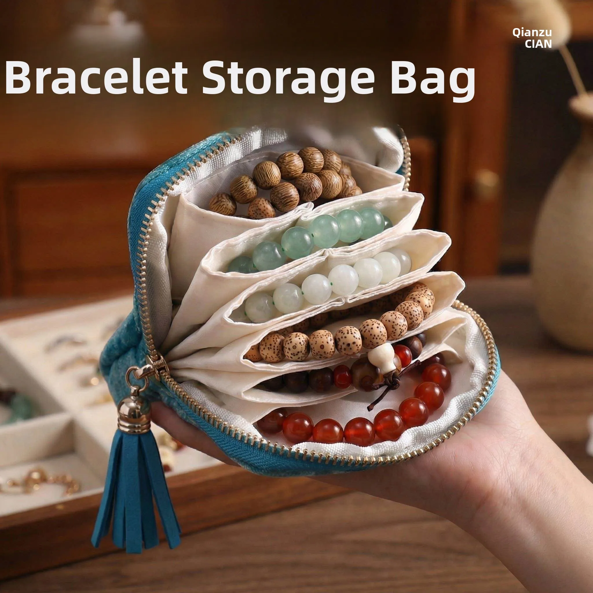 Portable Gold Jewelry Storage Bag Bracelet Necklace Organizer Small Size Personal Carry-On Accessory Vintage Style
Portable Gold Jewelry Storage Bag Bracelet Necklace Organizer Small Size Personal Carry-On Accessory Vintage Style