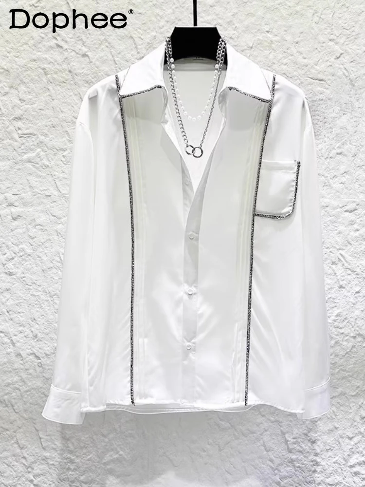 Men's 2025 Autumn New Trend Tops Stylish Loose Comfort Shirts Personalized Fashion Design Diamond Long Sleeve Solid Color Shirts
Men's 2025 Autumn New Trend Tops Stylish Loose Comfort Shirts Personalized Fashion Design Diamond Long Sleeve Solid Color Shirts
