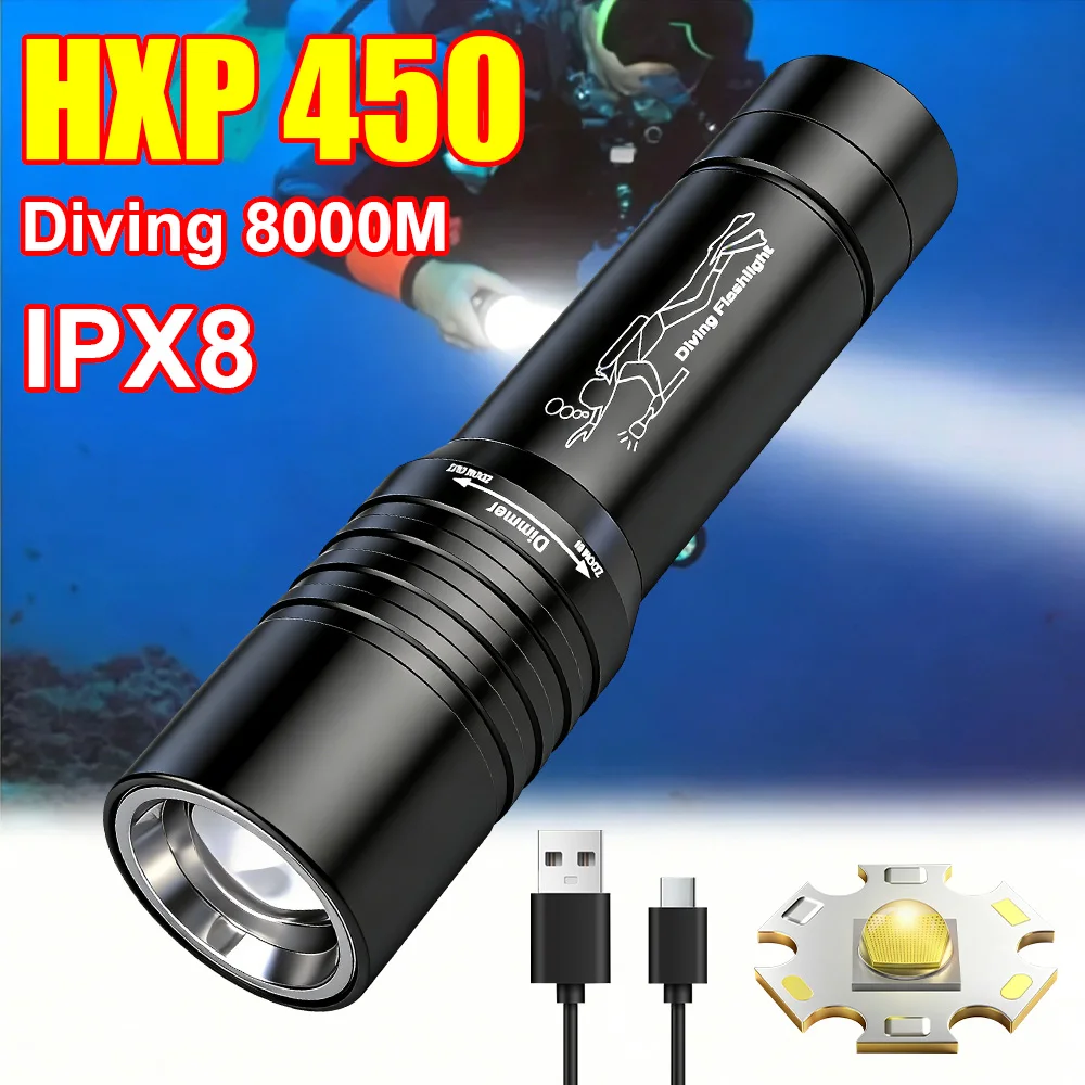 XHP 450 LED Diving Light Powerful Underwater Diving Torch Waterproof Portable Magnetic Switch Lamps Survival Fishing Flashlights
XHP 450 LED Diving Light Powerful Underwater Diving Torch Waterproof Portable Magnetic Switch Lamps Survival Fishing Flashlights