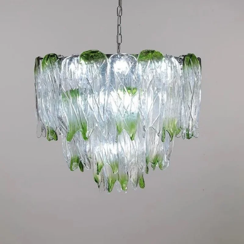 French Luxury Gradient Green Glass Living Room Chandelier Designer Bedroom Restaurant Hotel Highend Pendant Lamp Art Decor Light
French Luxury Gradient Green Glass Living Room Chandelier Designer Bedroom Restaurant Hotel Highend Pendant Lamp Art Decor Light