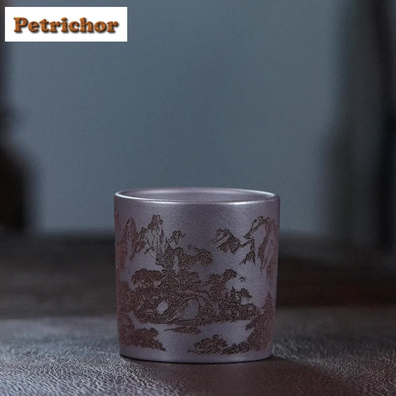 160ml Yixing Zisha Landscape Teacup Ancient Tea Bowl Single Cups Tea-tasting Personal Cup Jianzhan Master Cups Drinkware Craft
160ml Yixing Zisha Landscape Teacup Ancient Tea Bowl Single Cups Tea-tasting Personal Cup Jianzhan Master Cups Drinkware Craft