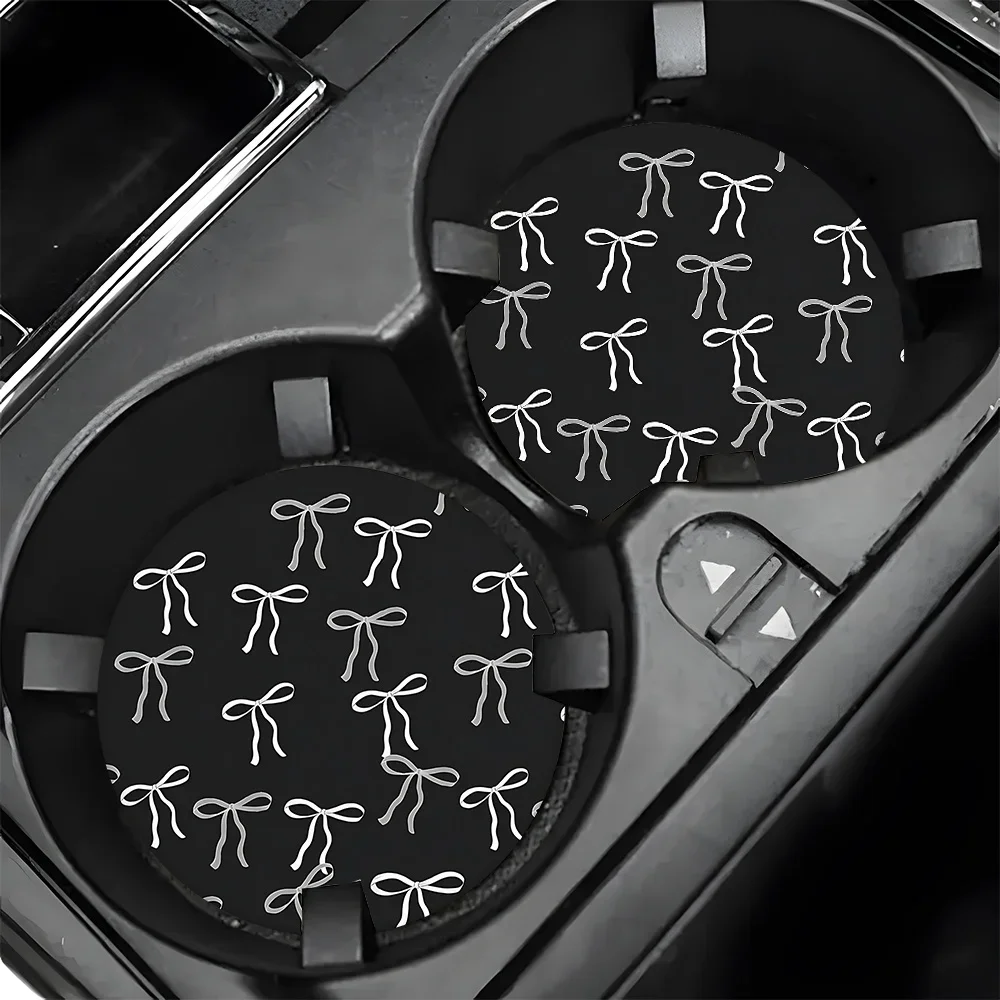 Pack of 2 Black Bow Tie Pattern Absorbent Car Coaster Coaster - Sponge Rubber Material, Stylish Car Decor, For Ladies, Ideal for Vehicles and Home Desk Use
Pack of 2 Black Bow Tie Pattern Absorbent Car Coaster Coaster - Sponge Rubber Material, Stylish Car Decor, For Ladies, Ideal for Vehicles and Home Desk Use