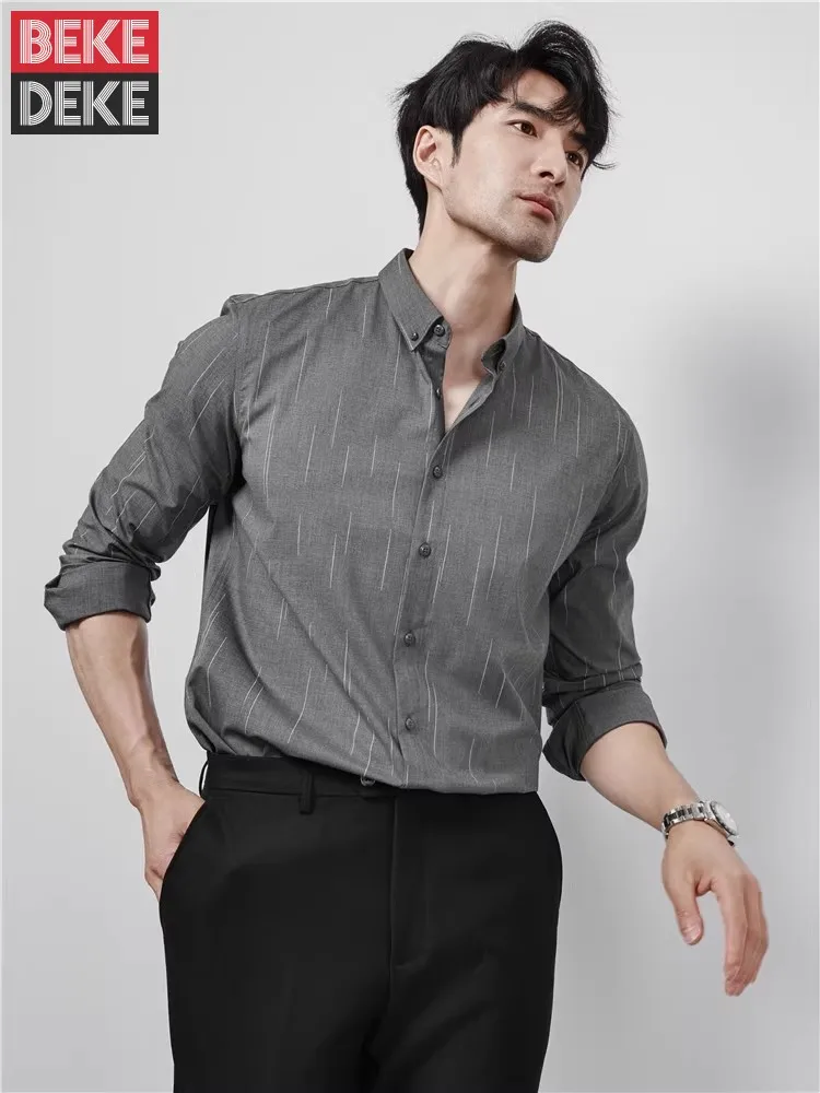 Office Men Slim Fit New Fashion Long Sleeve Striped Shirt Single Breasted Turndown Collar Mens Business Casual Tops Size M-5XL
Office Men Slim Fit New Fashion Long Sleeve Striped Shirt Single Breasted Turndown Collar Mens Business Casual Tops Size M-5XL
