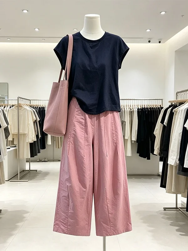 High Waist Wide Leg Pants Set with Simple Sleeveless Top for plus Size Women Summer New Arrival Commute Korean Style Fashion
High Waist Wide Leg Pants Set with Simple Sleeveless Top for plus Size Women Summer New Arrival Commute Korean Style Fashion