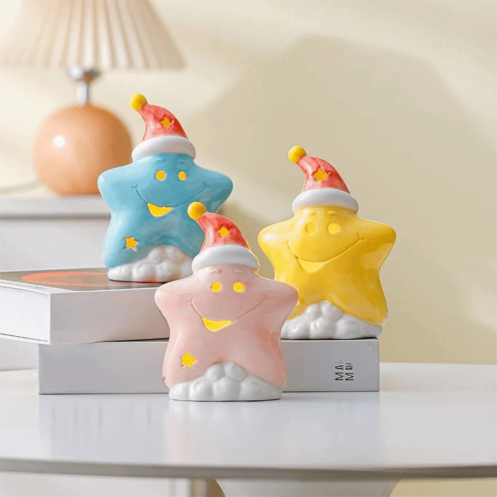Ceramic Material Ceramic Decor Lamp Soft Gentle Glow Warm Ambient Star Night Light Delicate Star-Shaped Elegant Look Night Light
Ceramic Material Ceramic Decor Lamp Soft Gentle Glow Warm Ambient Star Night Light Delicate Star-Shaped Elegant Look Night Light