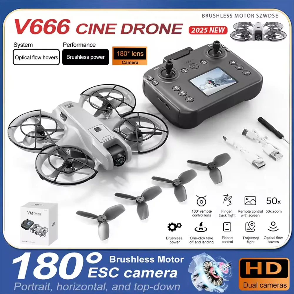 Новый дрон V666 с ЖК-экраном RC FPV Дрон 8K HD 180 ° Электрическая регулируемая камера 5G WIFI для предотвращения препятствий, бесщеточный радиоуправляемый квадрокоптер
Новый дрон V666 с ЖК-экраном RC FPV Дрон 8K HD 180 ° Электрическая регулируемая камера 5G WIFI для предотвращения препятствий, бесщеточный радиоуправляемый квадрокоптер