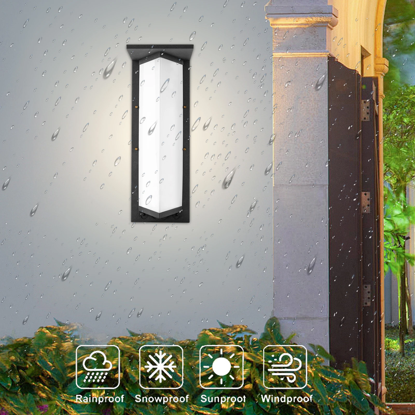 Outdoor Wall Lamp, IP55 Waterproof Wall Lighting, 12W Modern Wall Lamp for Porch Patio Garden, Die-Cast Aluminum Black
Outdoor Wall Lamp, IP55 Waterproof Wall Lighting, 12W Modern Wall Lamp for Porch Patio Garden, Die-Cast Aluminum Black