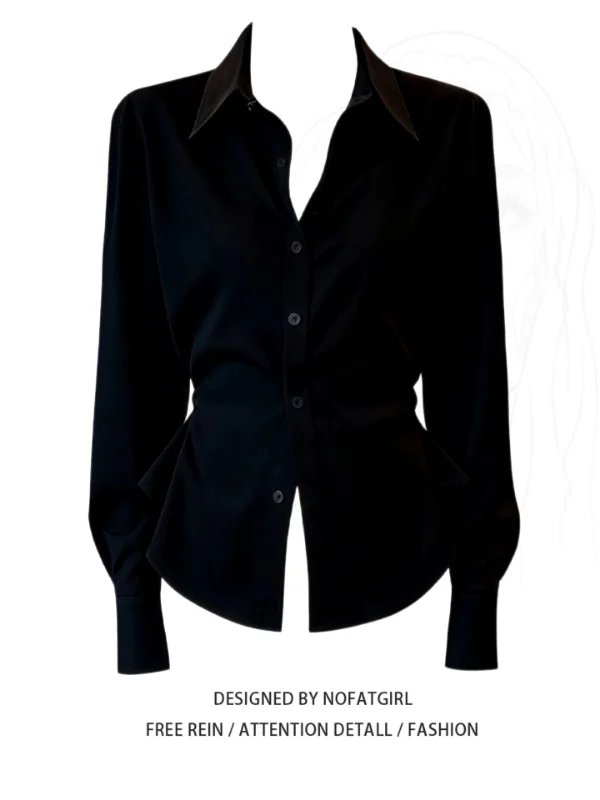 plus Size Women's Black Shirt Slimming Long Sleeve Neck Design Korean Style Commute Fashion Breathable Polyester Fiber
plus Size Women's Black Shirt Slimming Long Sleeve Neck Design Korean Style Commute Fashion Breathable Polyester Fiber
