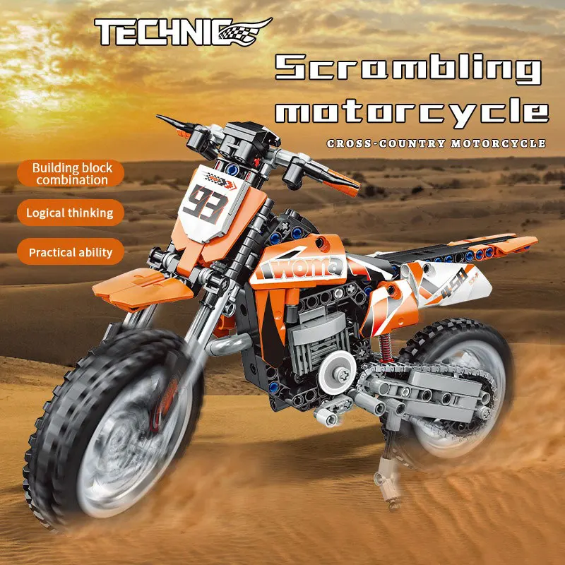 MOC City Technical Off-road Motorcycle Moto Car Model Building Blocks Racing Motobike Vehicles Bricks Toys for Birthday Gifts
MOC City Technical Off-road Motorcycle Moto Car Model Building Blocks Racing Motobike Vehicles Bricks Toys for Birthday Gifts