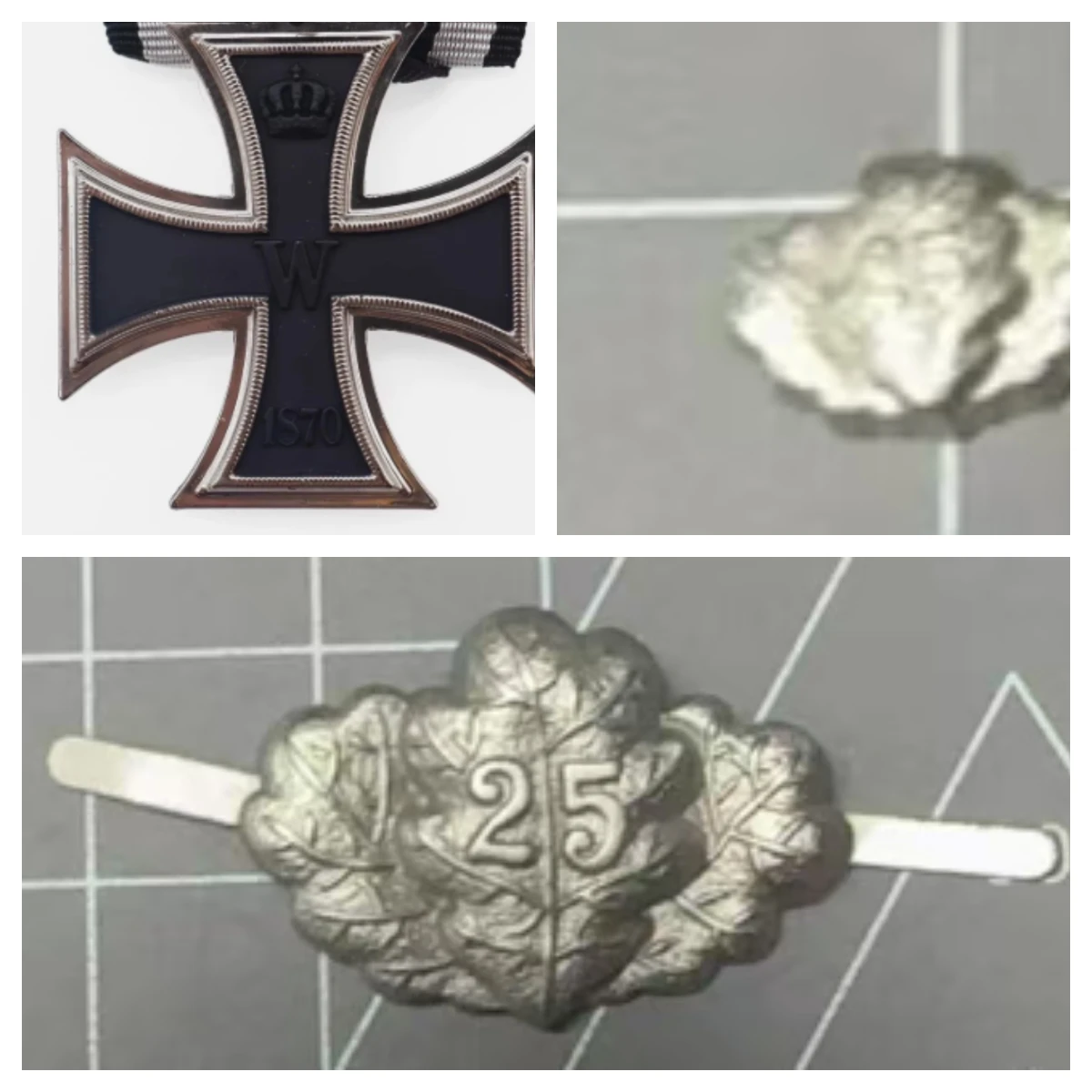 1870 Iron Cross Second Class & 25th Anniversary of the Franco-Prussian War Medal & 1914 Honorary Medal Rproduction
1870 Iron Cross Second Class & 25th Anniversary of the Franco-Prussian War Medal & 1914 Honorary Medal Rproduction