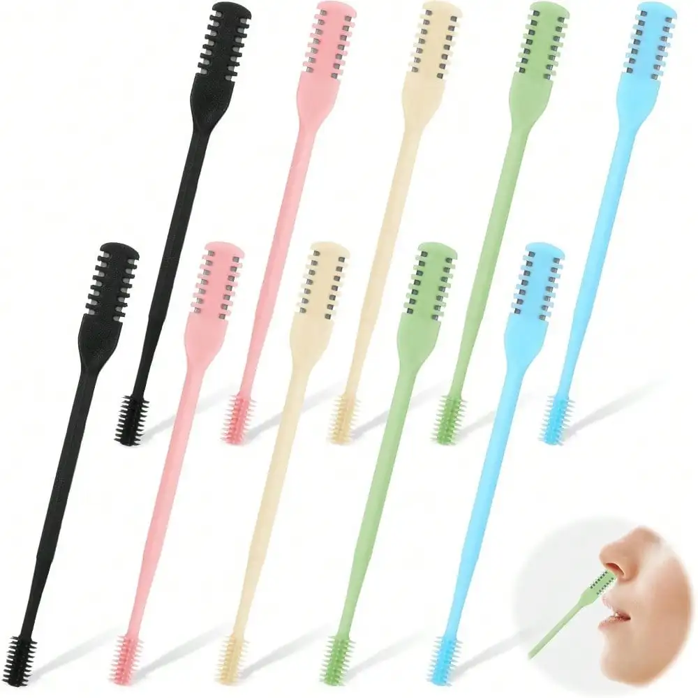 10 Pcs Men Women Stainless Steel 2 In 1 Nose Hair Trimmers 360 Degree Rotating Cutter With Ear Cleaner Manual Hair Removal Tools For Daily Grooming Travel Use
10 Pcs Men Women Stainless Steel 2 In 1 Nose Hair Trimmers 360 Degree Rotating Cutter With Ear Cleaner Manual Hair Removal Tools For Daily Grooming Travel Use
