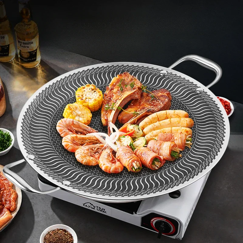 Home outdoor stainless steel barbecue plate, Korean style teppanyaki induction cooker, can be used to fry baking tray with fire
Home outdoor stainless steel barbecue plate, Korean style teppanyaki induction cooker, can be used to fry baking tray with fire