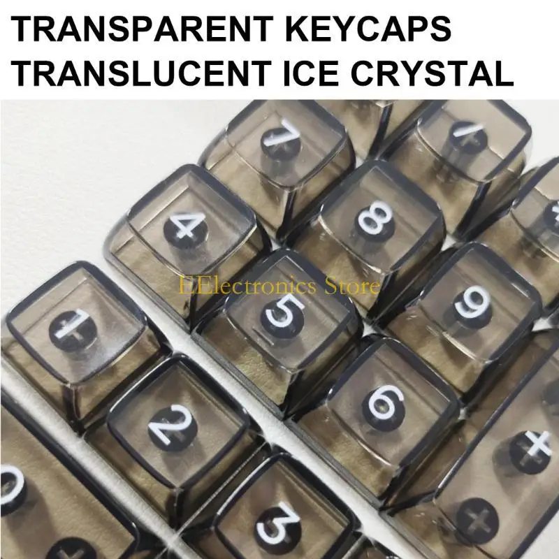 B03C Набор клавишных колпачков Crystal Clearly для цифровых клавиатур, 22 клавиши с блестящим ледяным дизайном Ice Crystal MX
B03C Набор клавишных колпачков Crystal Clearly для цифровых клавиатур, 22 клавиши с блестящим ледяным дизайном Ice Crystal MX
