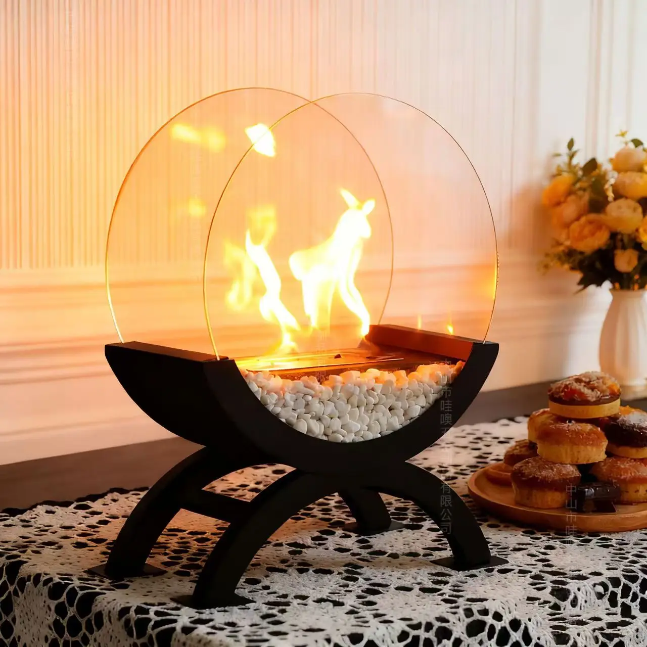 Round Glass Large Tabletop Fireplace 12.5" H Portable Fire Bowl Pot Clean Burning Firepit Indoor Outdoor Patio Parties Events
Round Glass Large Tabletop Fireplace 12.5" H Portable Fire Bowl Pot Clean Burning Firepit Indoor Outdoor Patio Parties Events