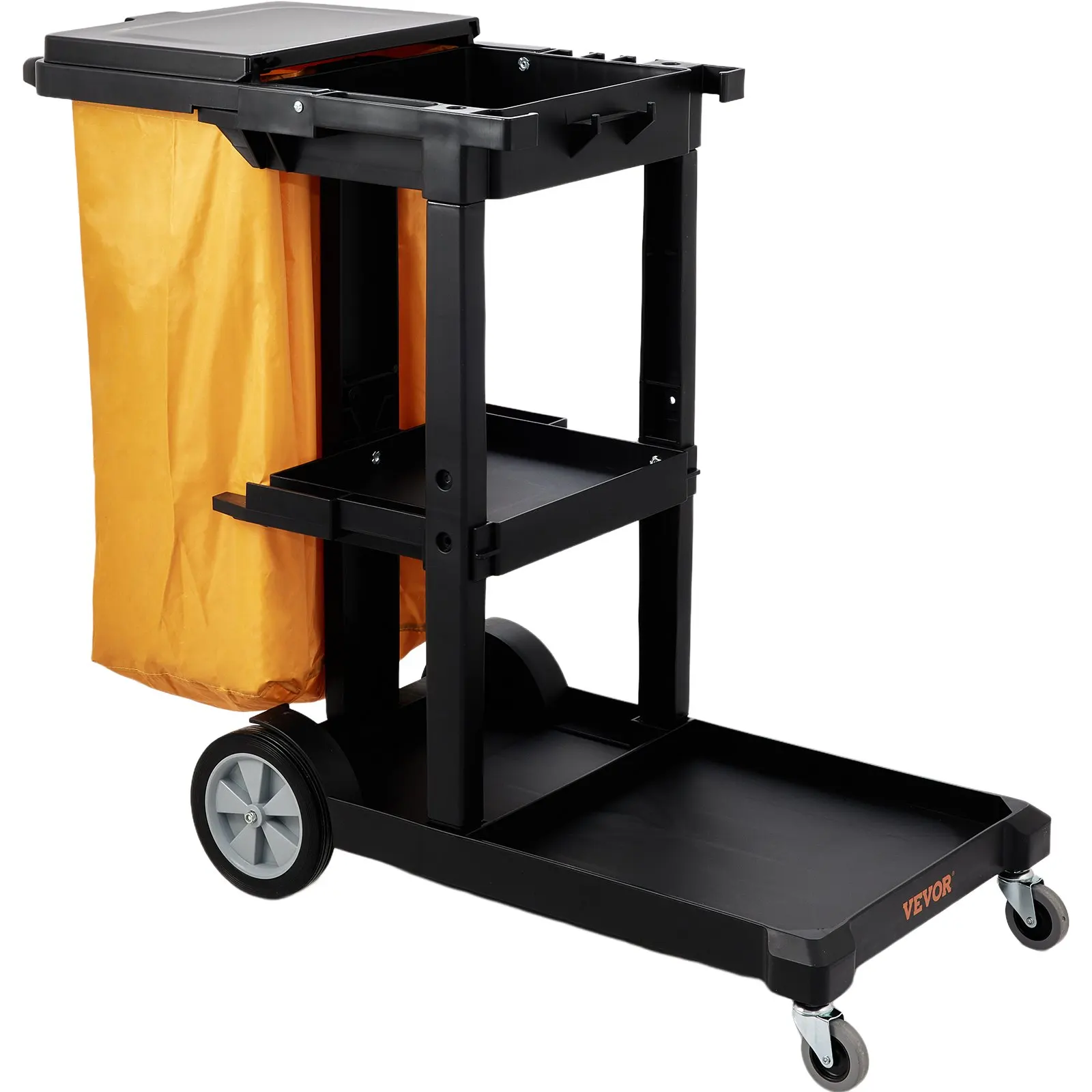 Cleaning Cart, 3-Shelf Commercial Janitorial Cart, 200 Lbs Capacity Plastic Housekeeping Cart, With 25 Gallon PVC Bag And Cover
Cleaning Cart, 3-Shelf Commercial Janitorial Cart, 200 Lbs Capacity Plastic Housekeeping Cart, With 25 Gallon PVC Bag And Cover