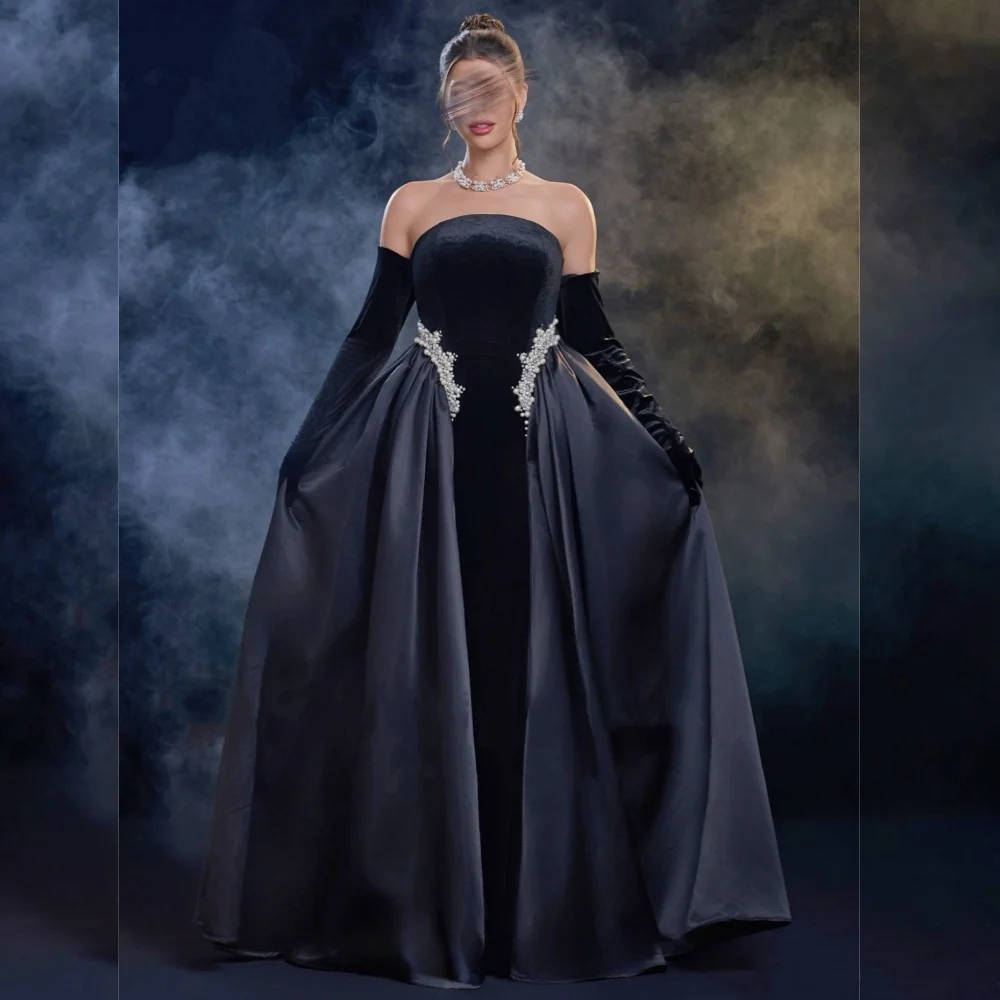 Customized Elegant Formal Evening Gowns Glitter Strapless A-line Long Dresses Bespoke Occasion Party Dresses High Quality
Customized Elegant Formal Evening Gowns Glitter Strapless A-line Long Dresses Bespoke Occasion Party Dresses High Quality