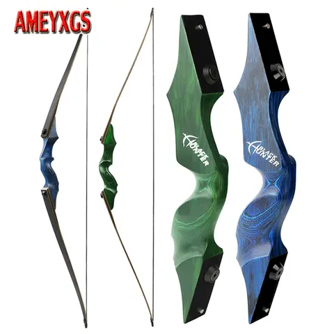 Longbow 60" Archery Hunting Bow 20-60lbs Blue Green Colorful High-density Technology Wood Takedown Shooting Accessories