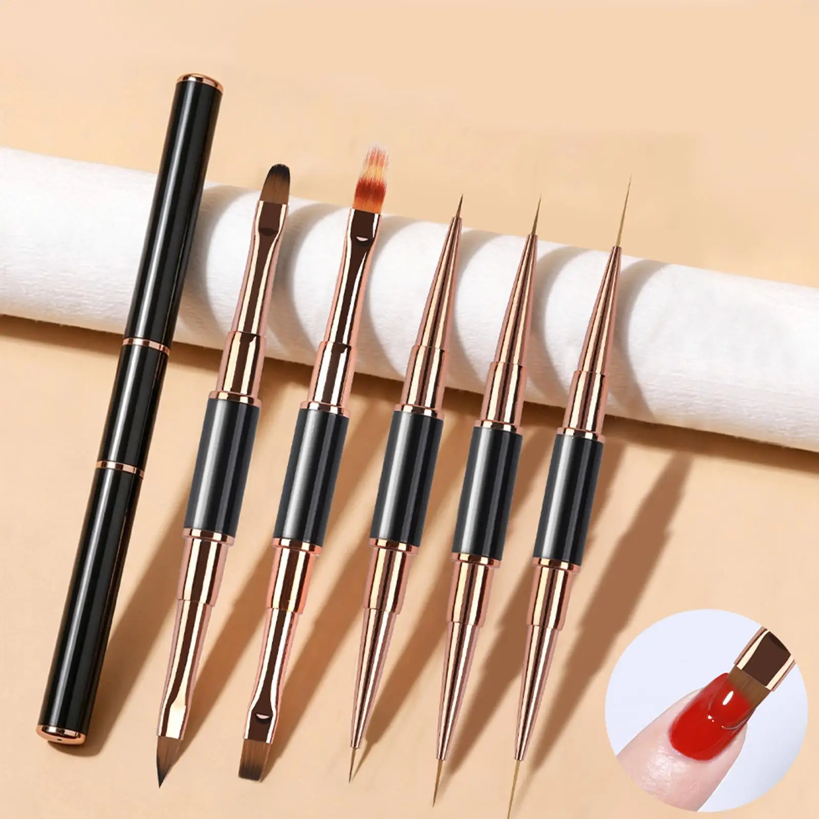 Nail Brush Set 5 Pieces Portable Double-Ended Dotting Pens Thin Nail Dotting Brush for Home Salon Flower Painting Paint
Nail Brush Set 5 Pieces Portable Double-Ended Dotting Pens Thin Nail Dotting Brush for Home Salon Flower Painting Paint