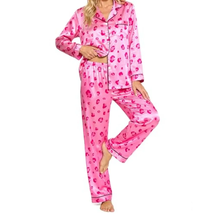 Womens Satin Pajama Set 2 Pcs Silk Long Sleeve Pjs Soft Button Down Loungewear Sleepwear
Womens Satin Pajama Set 2 Pcs Silk Long Sleeve Pjs Soft Button Down Loungewear Sleepwear
