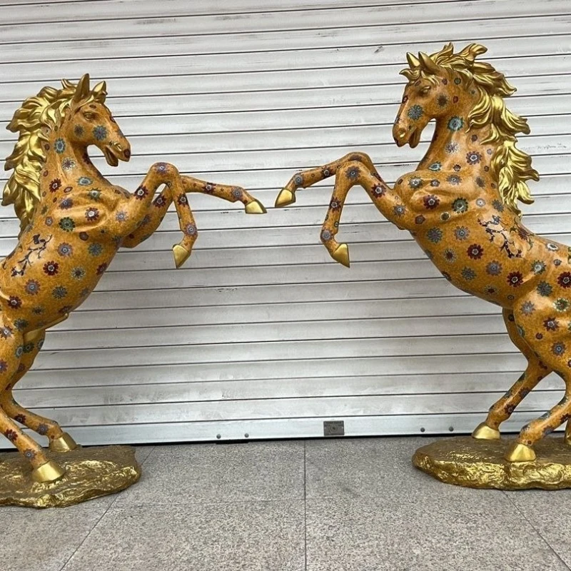 Pure copper gilt big ben horse, pure handmade filigree craft enamel color ornament
Pure copper gilt big ben horse, pure handmade filigree craft enamel color ornament