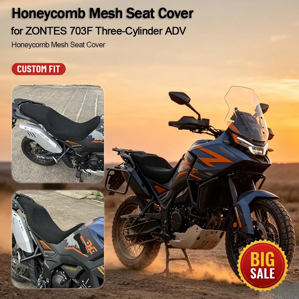 3D Mesh Seat Net Cover Sun Protection Heat Insulation Breathable Cushion for ZONTES 703F Three-Cylinder ADV Motorcycle Modified
3D Mesh Seat Net Cover Sun Protection Heat Insulation Breathable Cushion for ZONTES 703F Three-Cylinder ADV Motorcycle Modified