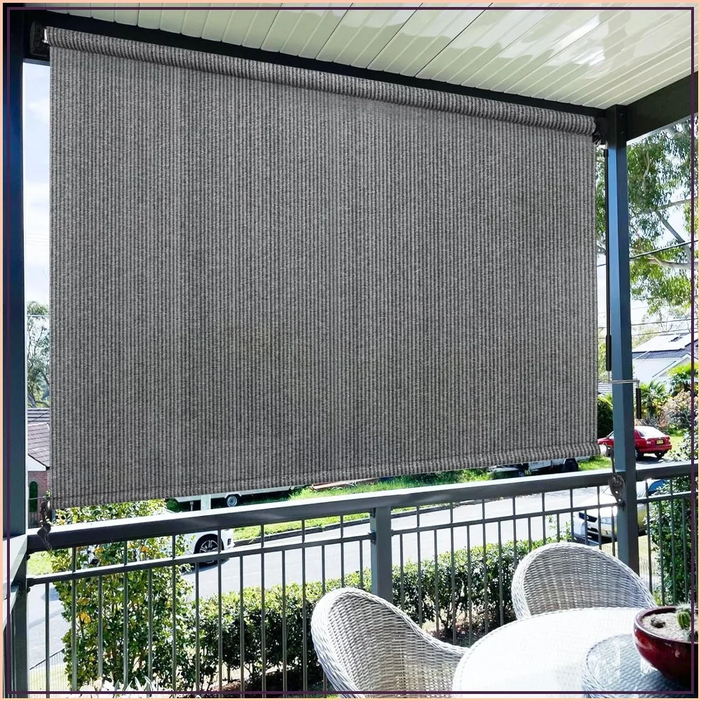Outdoor Roller Shades, 220GSM HDPE Cordless Patio Blinds for Porch, 7'(W)x6'(H), Spliced Two Sections, Grey
Outdoor Roller Shades, 220GSM HDPE Cordless Patio Blinds for Porch, 7'(W)x6'(H), Spliced Two Sections, Grey