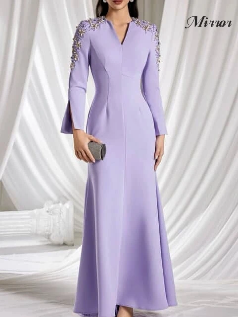 Mirror Dress Elegant Vintage Sweet Romantic Beads Lilac Pearls V-Neck Customize Formal Occasion Prom Dress Evening Party Gowns
Mirror Dress Elegant Vintage Sweet Romantic Beads Lilac Pearls V-Neck Customize Formal Occasion Prom Dress Evening Party Gowns