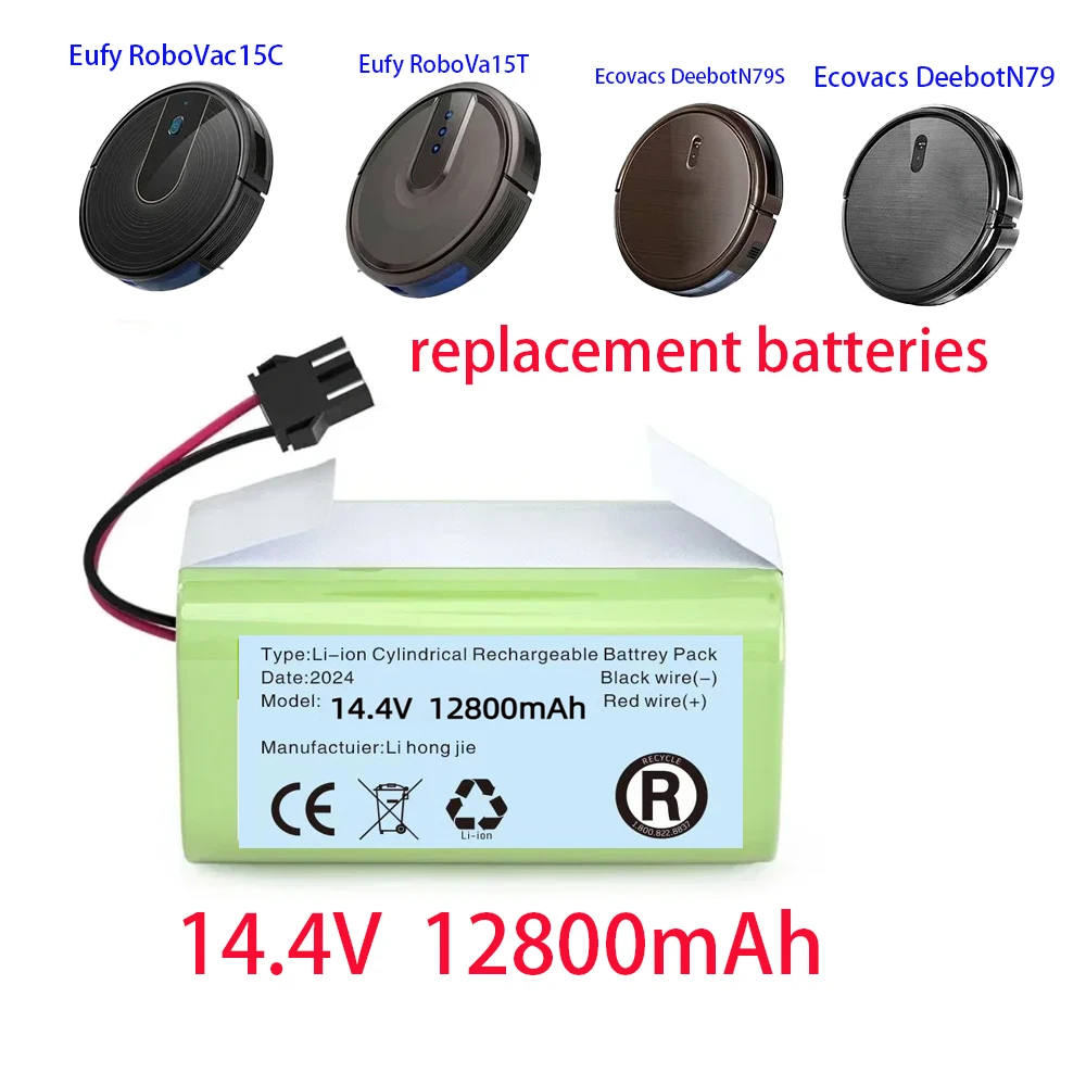 14.4V High Capacity Li-ion Battery for Conga 990 1090 Tesvor X500 Ecovacs Deebot - Replacement Vacuum Cleaner Robot Battery
14.4V High Capacity Li-ion Battery for Conga 990 1090 Tesvor X500 Ecovacs Deebot - Replacement Vacuum Cleaner Robot Battery