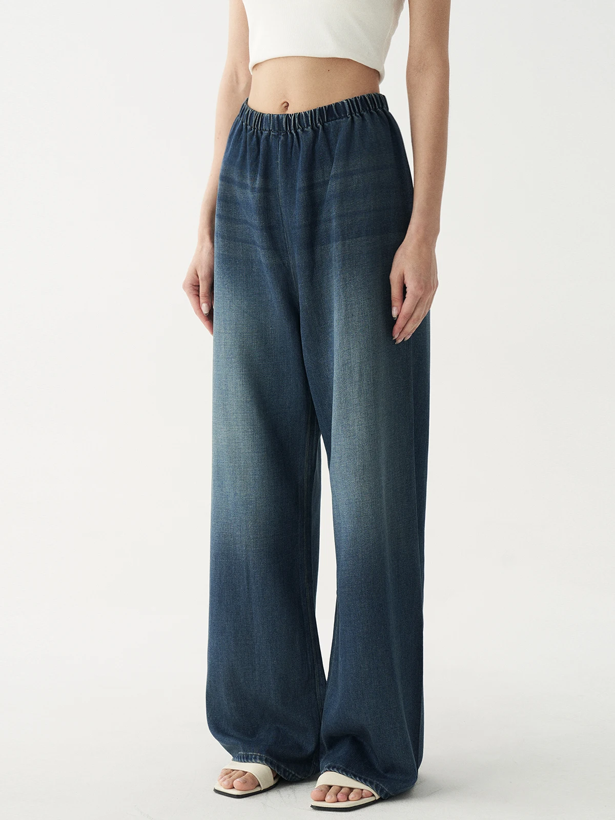 Shallow Streams Silk Denim Jeans High Waist Straight Leg Blue Draping Women's Pants Vintage Style All Seasons Ladies Trousers
Shallow Streams Silk Denim Jeans High Waist Straight Leg Blue Draping Women's Pants Vintage Style All Seasons Ladies Trousers