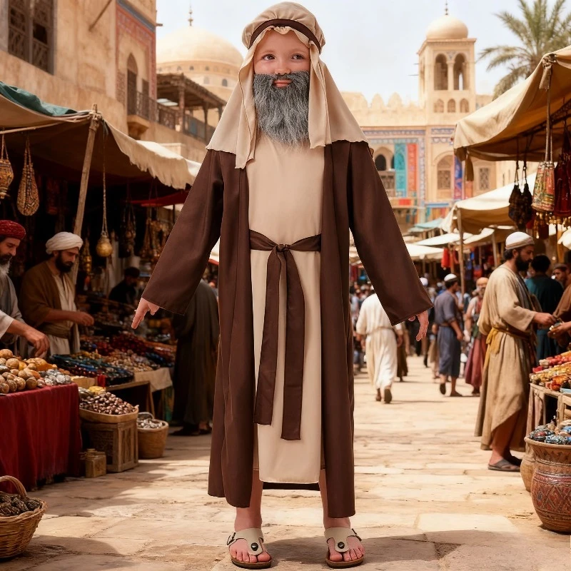 Carnival Cosplay Arab Elderly Costume Middle Eastern Shepherd Halloween Party Costume Themed Cosplay Costume
Carnival Cosplay Arab Elderly Costume Middle Eastern Shepherd Halloween Party Costume Themed Cosplay Costume