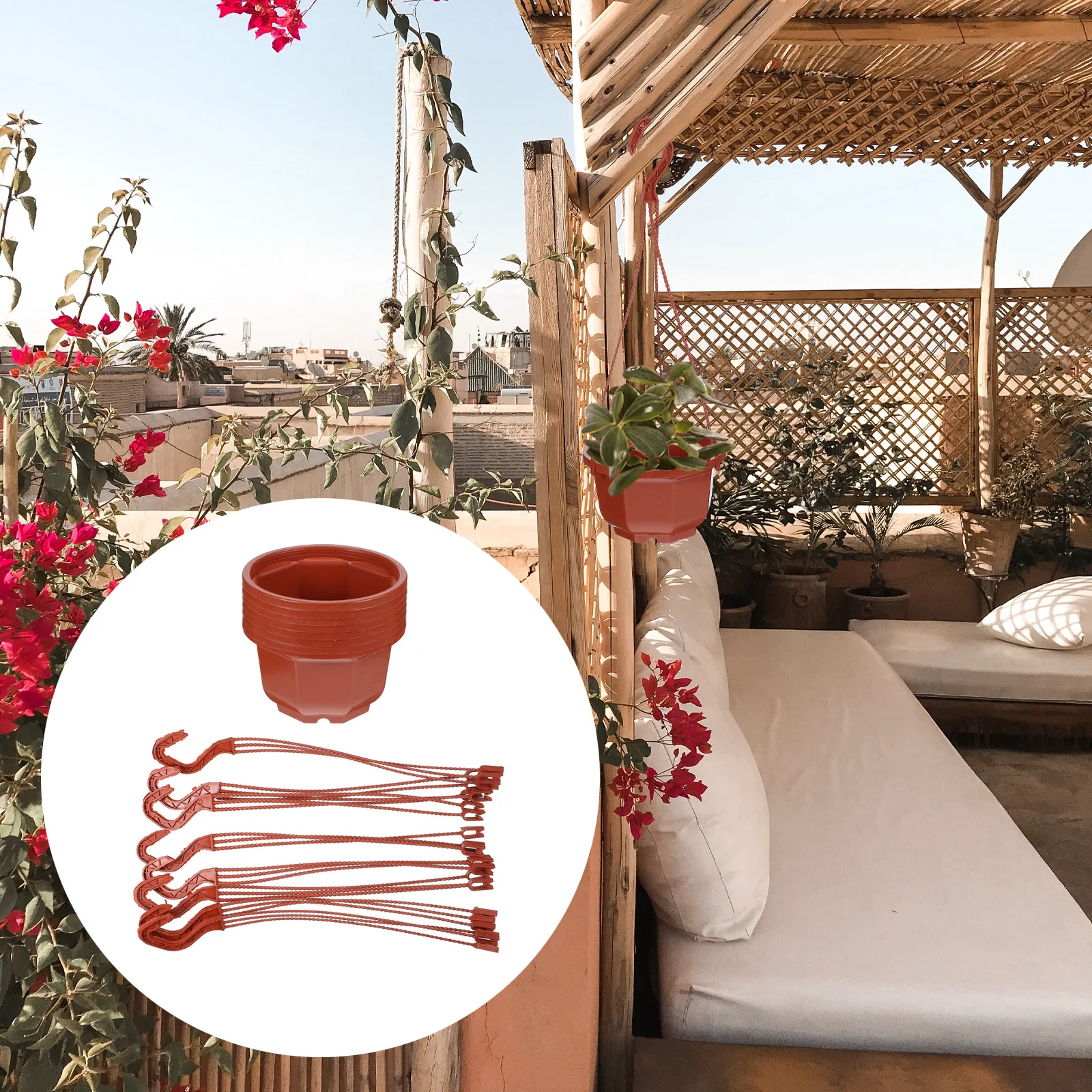 8Pcs Plastic Flower Pots Versatile Hanging Flowerpots Wear Resistant Garden Plant Containers for Wall Fence Mounting
8Pcs Plastic Flower Pots Versatile Hanging Flowerpots Wear Resistant Garden Plant Containers for Wall Fence Mounting