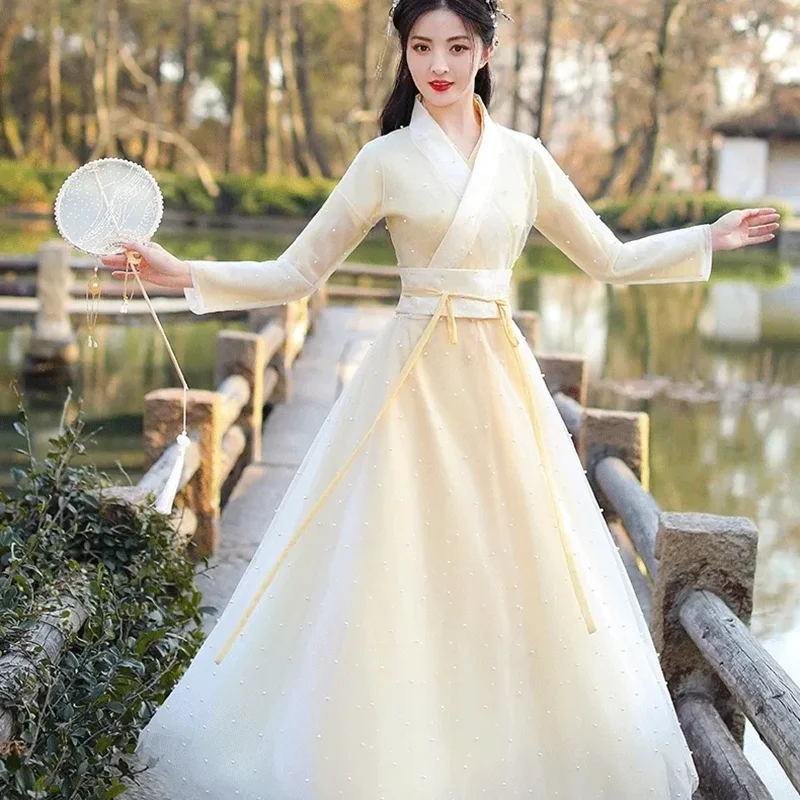 Hanfu Women's 2025 New Summer Slim Chinese Style Ancient Dress Fairy Elegant Antique Dress Improved Chinese Element Dress
Hanfu Women's 2025 New Summer Slim Chinese Style Ancient Dress Fairy Elegant Antique Dress Improved Chinese Element Dress