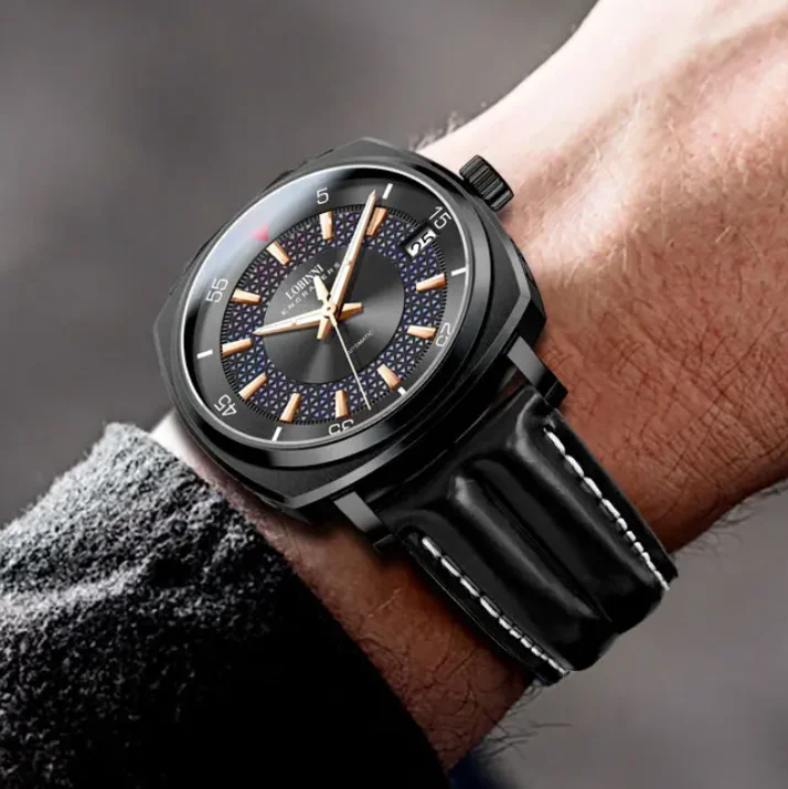 LOBINNI Мужские автоматические часы 43 мм Механические наручные часы 5ATM Водонепроницаемый сапфировый квадратный корпус Кожаный ремешок
LOBINNI Мужские автоматические часы 43 мм Механические наручные часы 5ATM Водонепроницаемый сапфировый квадратный корпус Кожаный ремешок