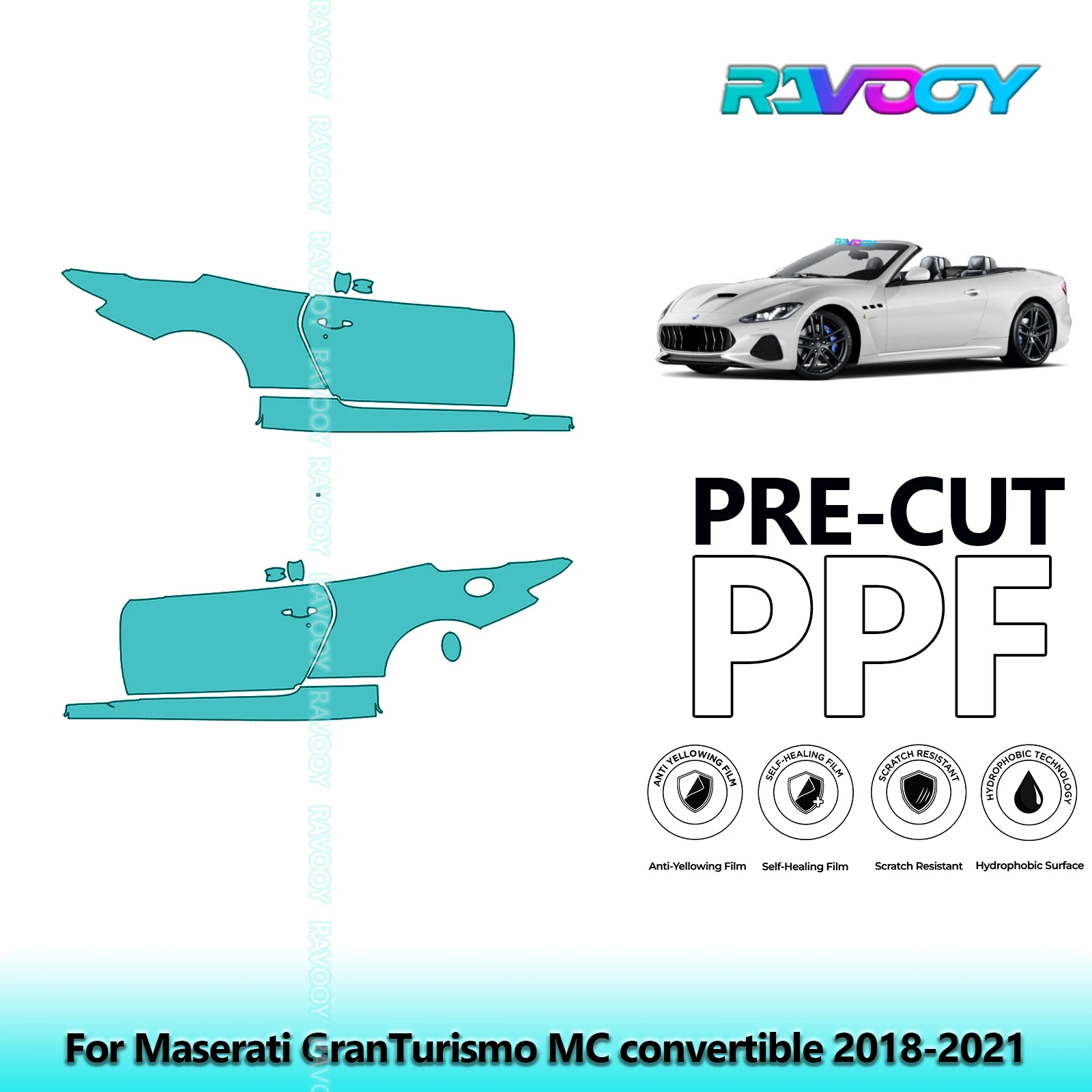 For Maserati GranTurismo MC convertible 2018-2021 8.5mil Pre-Cut PPF Door & A/B Pillar Kit TPU Paint Protection Film Set
For Maserati GranTurismo MC convertible 2018-2021 8.5mil Pre-Cut PPF Door & A/B Pillar Kit TPU Paint Protection Film Set