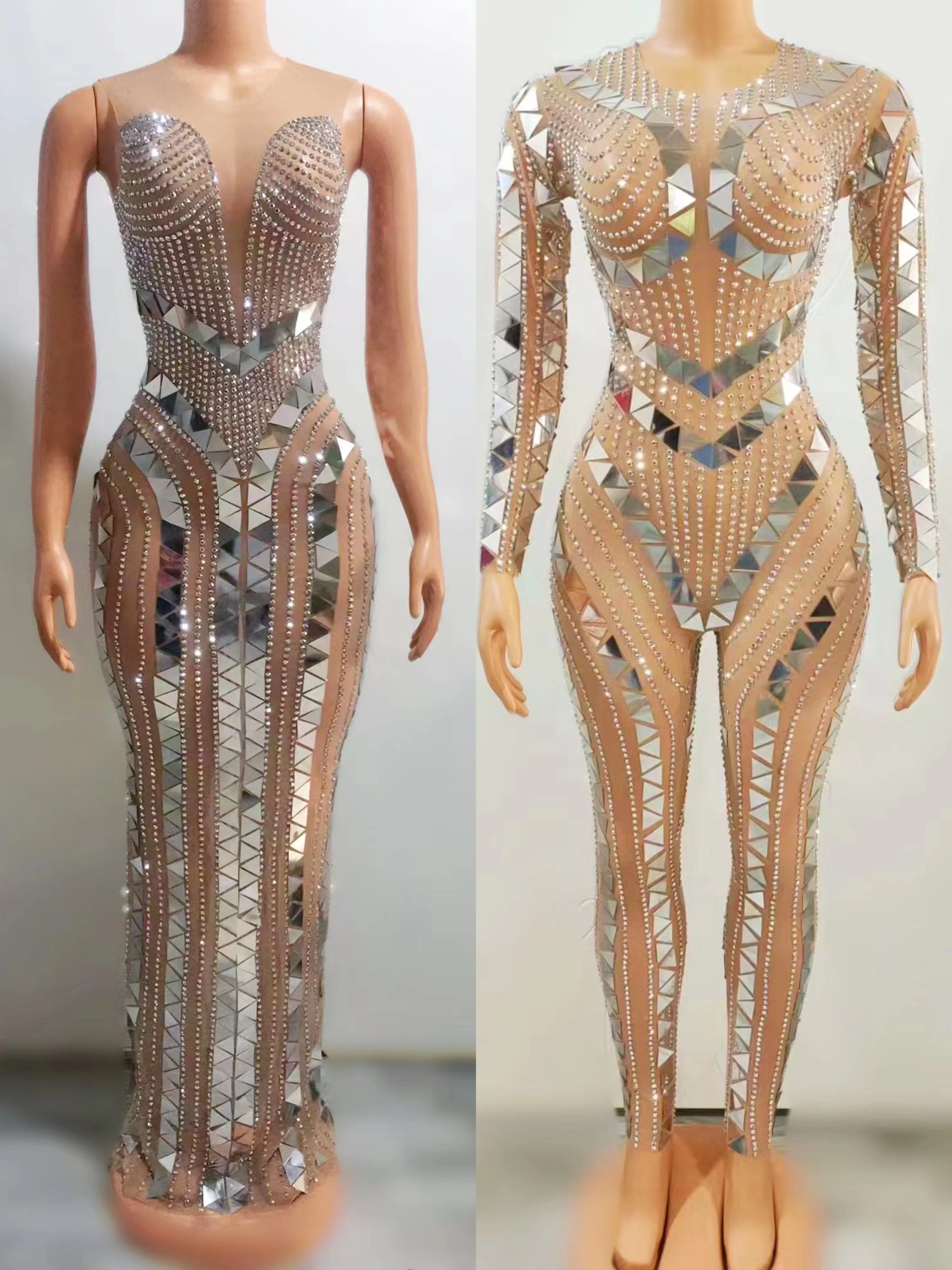 Sparkly Rhinestones Sequins Transparent Long Dress Evening Birthday Nude MeshDress Women Dance Sexy Sleeveless Costumediaoding
Sparkly Rhinestones Sequins Transparent Long Dress Evening Birthday Nude MeshDress Women Dance Sexy Sleeveless Costumediaoding