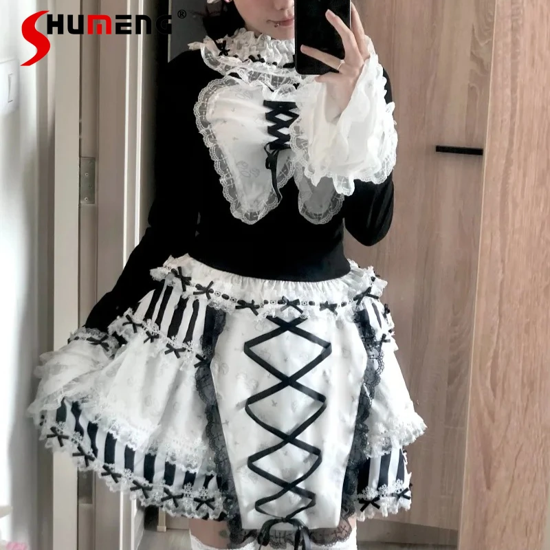 Japanese Rojita Y2k Lace Striped Tie Half Skirt Sweet Cute Subculture High-waisted Elestic SK Puff Skirts For Women's Clothes
Japanese Rojita Y2k Lace Striped Tie Half Skirt Sweet Cute Subculture High-waisted Elestic SK Puff Skirts For Women's Clothes
