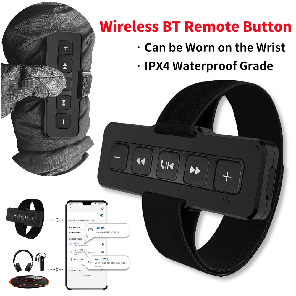 Wireless Media Button Bluetooth-Compatible 5 Keys Car DVD Music Player Waterproof Car Steering Wheel MP3 Music Player Controller
Wireless Media Button Bluetooth-Compatible 5 Keys Car DVD Music Player Waterproof Car Steering Wheel MP3 Music Player Controller