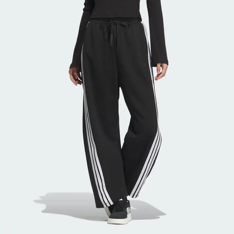 Женские черные широкие спортивные брюки Adidas, пояс с завязками, дизайн в 3 полоску, для повседневного и спорта
Женские черные широкие спортивные брюки Adidas, пояс с завязками, дизайн в 3 полоску, для повседневного и спорта