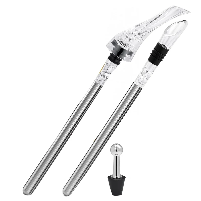 Wine Cooling Stick, Wine Cooler Stick Set Including 2 Different Decanters + 2 Pieces Stainless Steel Wine Cooler Stick
Wine Cooling Stick, Wine Cooler Stick Set Including 2 Different Decanters + 2 Pieces Stainless Steel Wine Cooler Stick