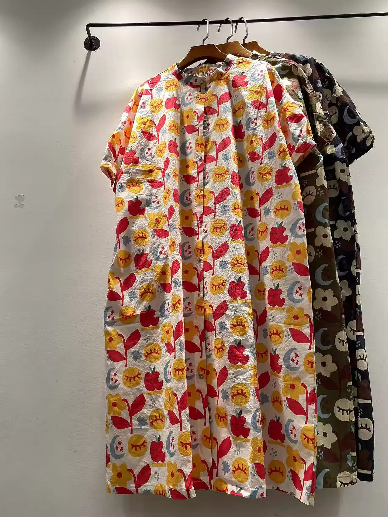 Bust 118cm Japan harajuku fashion 100% cotton cartoon print shirt dress for women summer stand collar button up dresses
Bust 118cm Japan harajuku fashion 100% cotton cartoon print shirt dress for women summer stand collar button up dresses