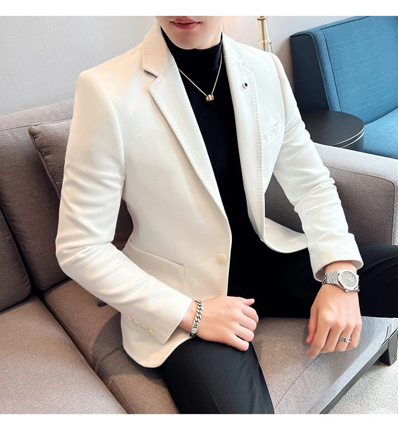 Fashion High Quality Suede Men Blazer Korean Slim Business Casual Suit Jacket Coat Dress Party Dark Green White Costume Homme
Fashion High Quality Suede Men Blazer Korean Slim Business Casual Suit Jacket Coat Dress Party Dark Green White Costume Homme