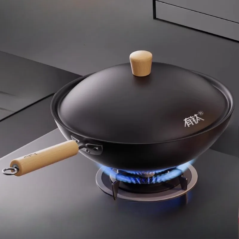 30/32/34cm Titanium Iron Frying Pan Large Home Chinese Wok Kitchen Cookware Uncoated Anti Scald Handle Gas Stove Woks with Cover
30/32/34cm Titanium Iron Frying Pan Large Home Chinese Wok Kitchen Cookware Uncoated Anti Scald Handle Gas Stove Woks with Cover