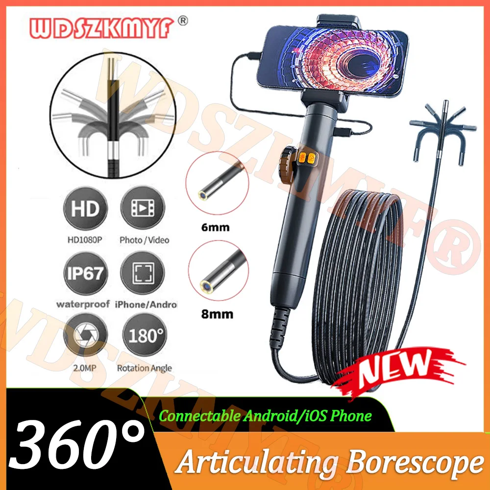 Two-Way 360 ° Rotating Borescope, 1080P Camera, endoscope with Light, 6mm Waterproof Probe, Endoscope with Android/iOS Phone
Two-Way 360 ° Rotating Borescope, 1080P Camera, endoscope with Light, 6mm Waterproof Probe, Endoscope with Android/iOS Phone