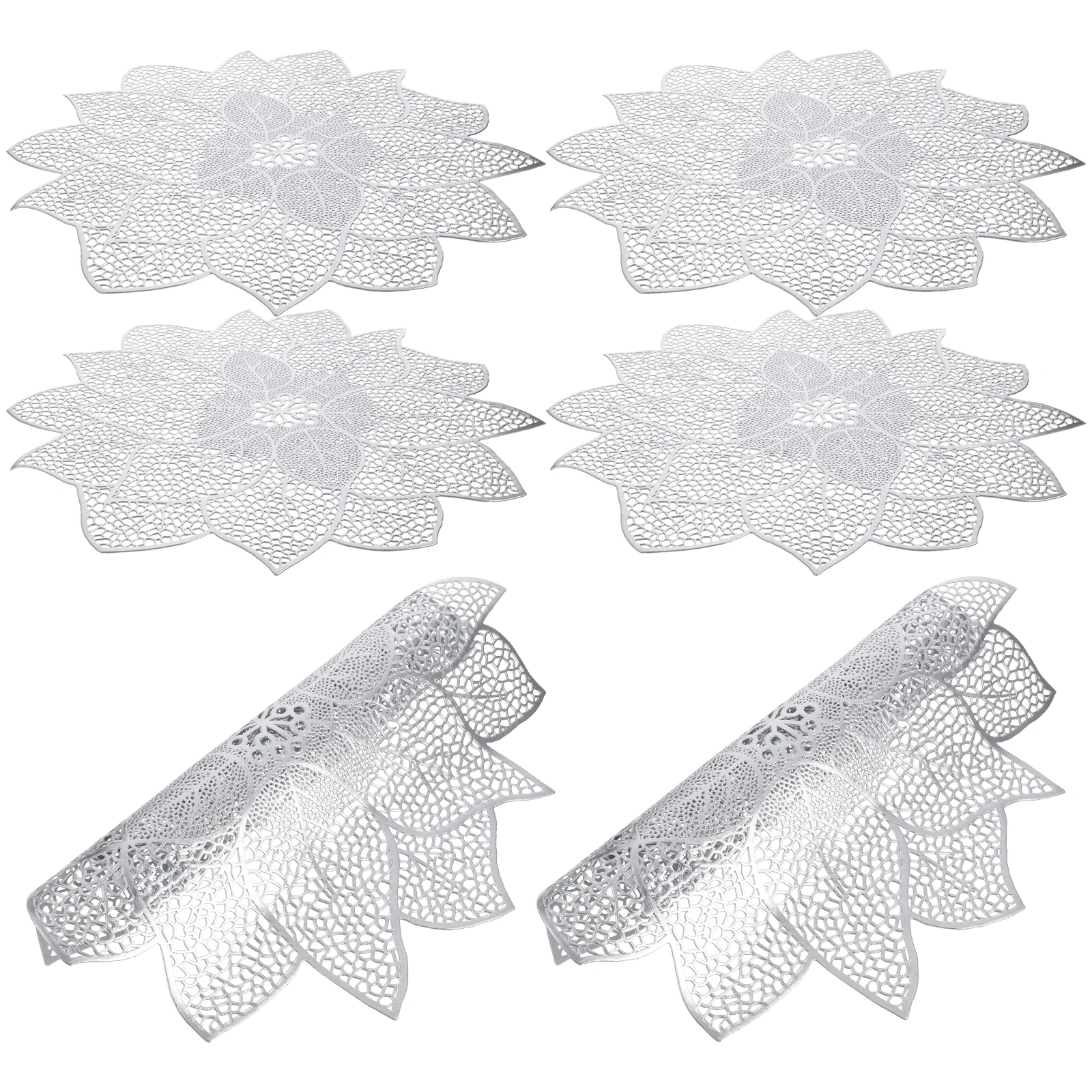6Pcs PVC Flower Placemat Hollow Decorative Heat Insulated Table Mat Dining Table Pads Household Tableware Accessories
6Pcs PVC Flower Placemat Hollow Decorative Heat Insulated Table Mat Dining Table Pads Household Tableware Accessories