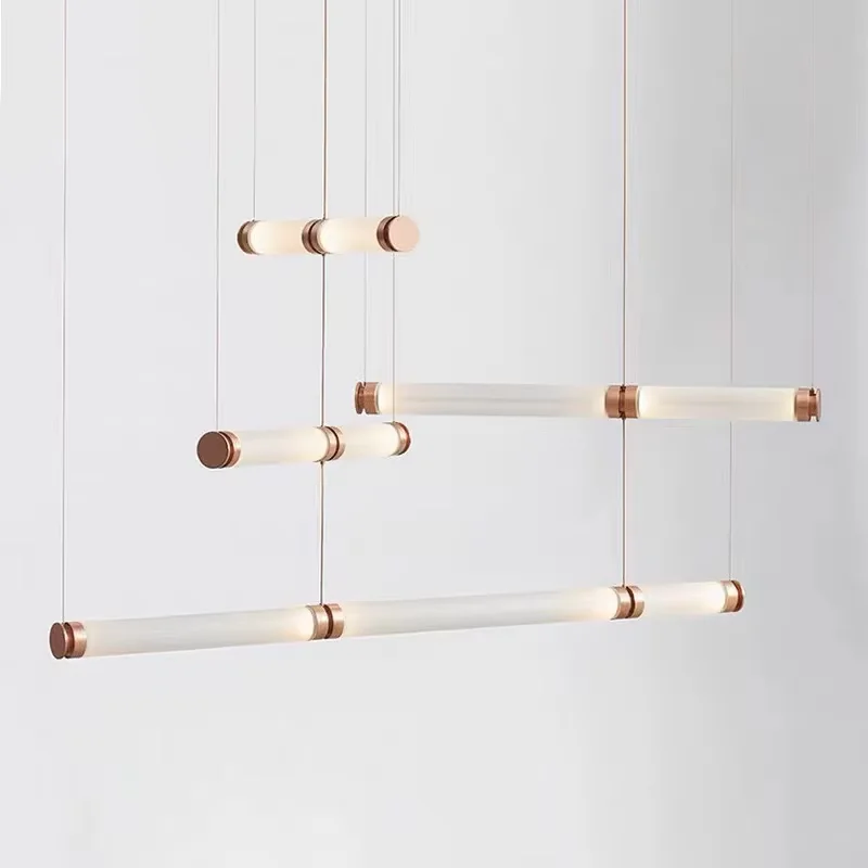 Nordic Long Pendant Lamp Modern Minimalist Stained Glass Pipe Light Restaurant Living Room LED Indoor Study Office Bar Lamp
Nordic Long Pendant Lamp Modern Minimalist Stained Glass Pipe Light Restaurant Living Room LED Indoor Study Office Bar Lamp