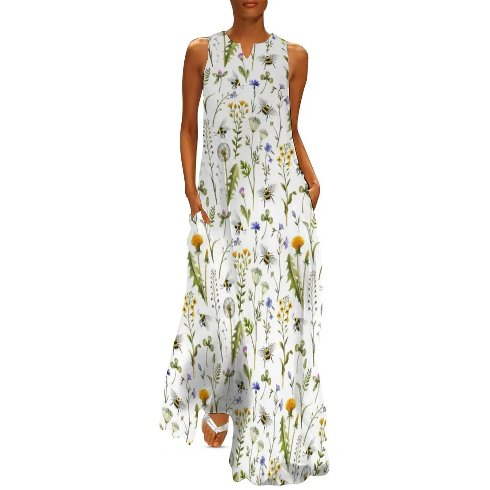 Bees and wildflowers / White Long Dress wedding dresses for woman dress for women 2025 Casual dresses Dress
Bees and wildflowers / White Long Dress wedding dresses for woman dress for women 2025 Casual dresses Dress