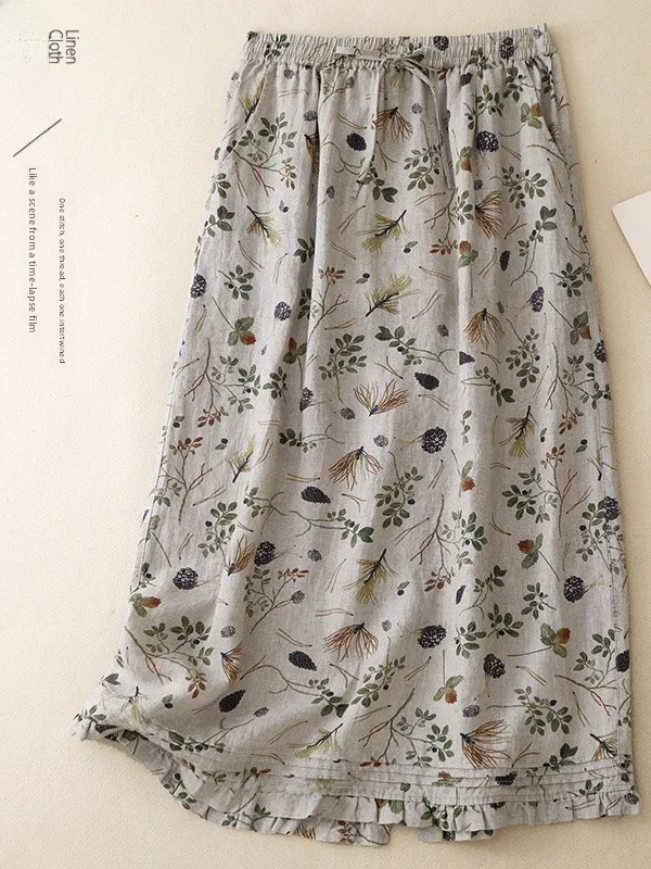 Summer 2026 New Large Size Women's Cotton Linen Floral Print Halter Neck Dress Elastic Waist Back Split A-Line Skirt
Summer 2026 New Large Size Women's Cotton Linen Floral Print Halter Neck Dress Elastic Waist Back Split A-Line Skirt