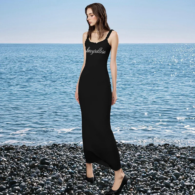 Women'S Summer New Style Hip Hugging Slim Fit Sexy Solid Color Printed Shoulder Strap Long Dress
Women'S Summer New Style Hip Hugging Slim Fit Sexy Solid Color Printed Shoulder Strap Long Dress