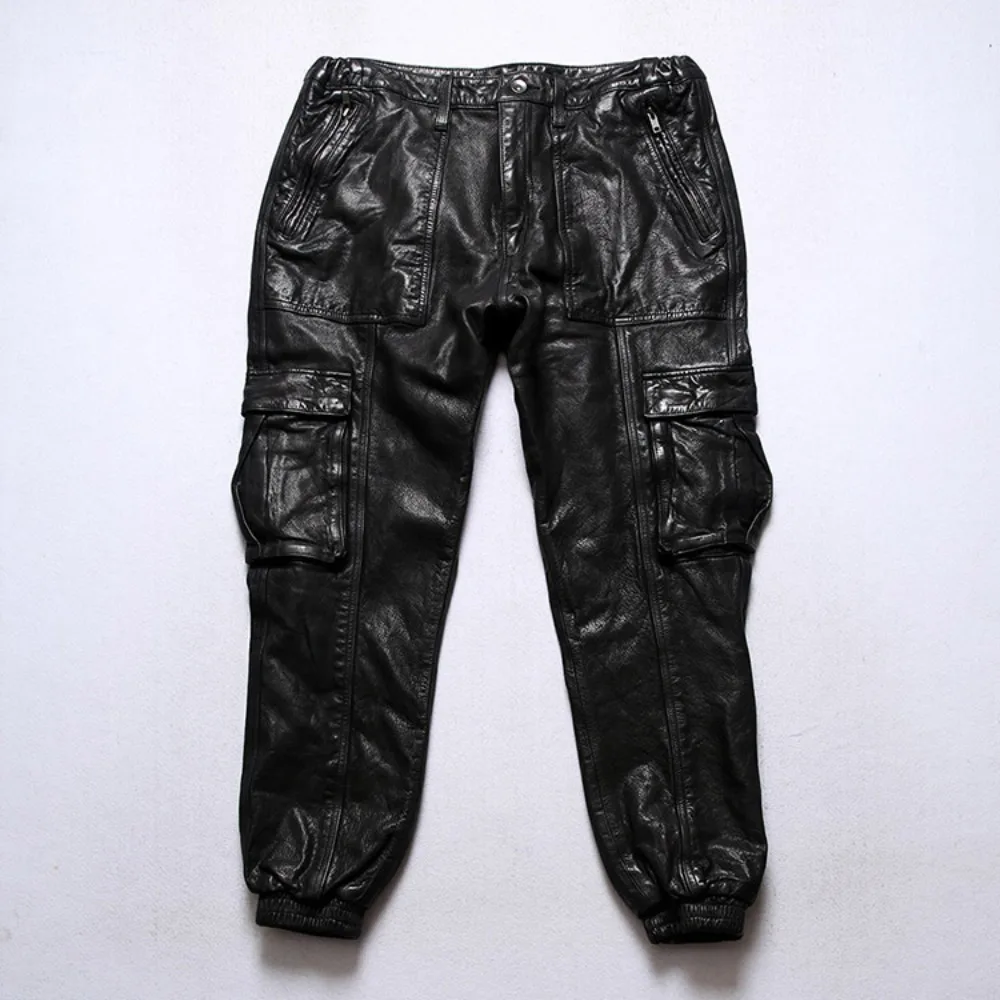 Men's Genuine Leather Pants Heavy Washed Motorcycle Casual Trousers for Spring Autumn
Men's Genuine Leather Pants Heavy Washed Motorcycle Casual Trousers for Spring Autumn